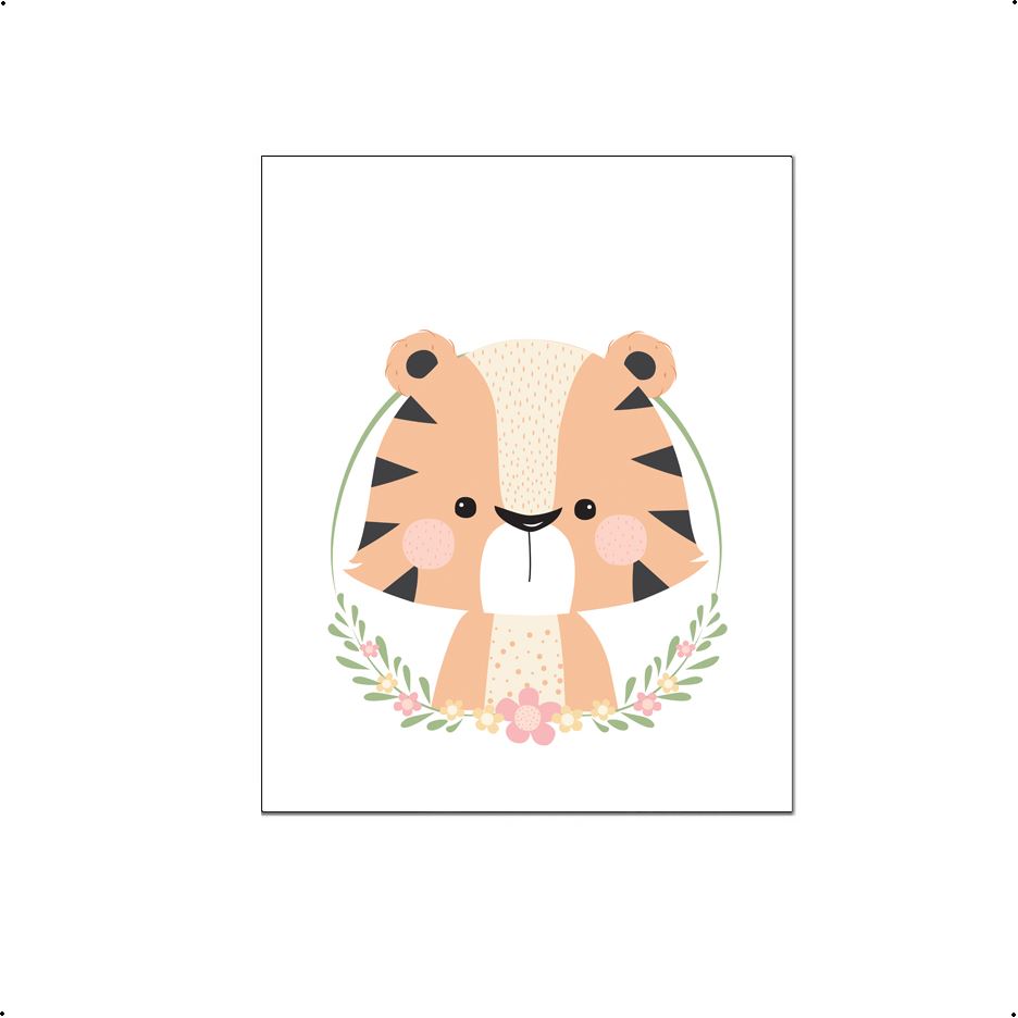 Lieve tijger met krans - Lieve jungle dieren